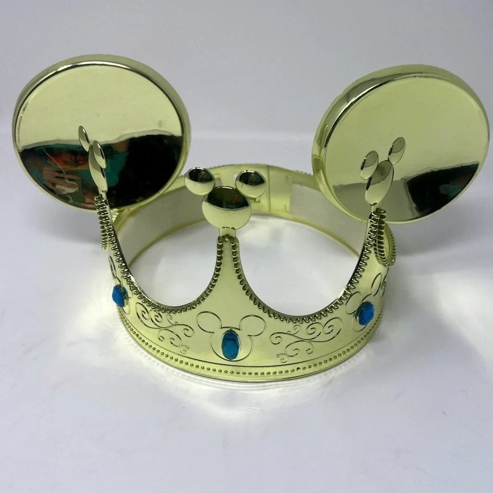 Disney On Ice Parks Jeweled Crown Mickey Mouse Ears Plastic Gold Metallic